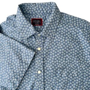 UNTUCKit Men's 100% Cotton Bellis-SS Short-Sleeve Shirt Size XL Blue Floral